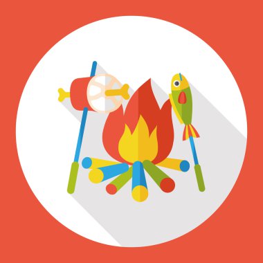 kamp ateşi düz simgesi simgesi öğesi