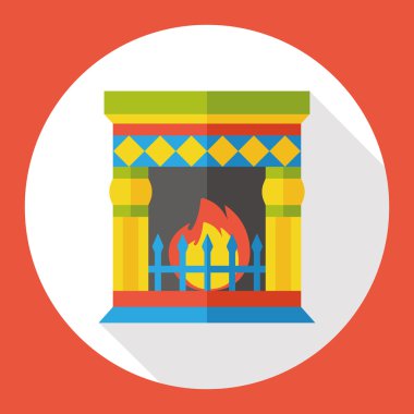 Şömine baca düz simgesi simgesi öğesi