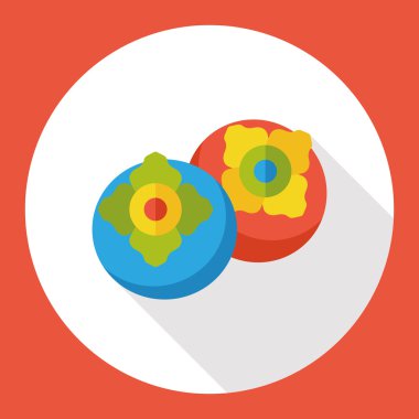 Trabzon hurması meyve düz simgesi simgesi öğesi