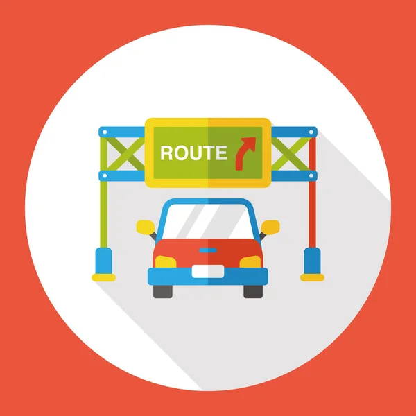 Auto route teken platte pictogram pictogram element — Stockvector
