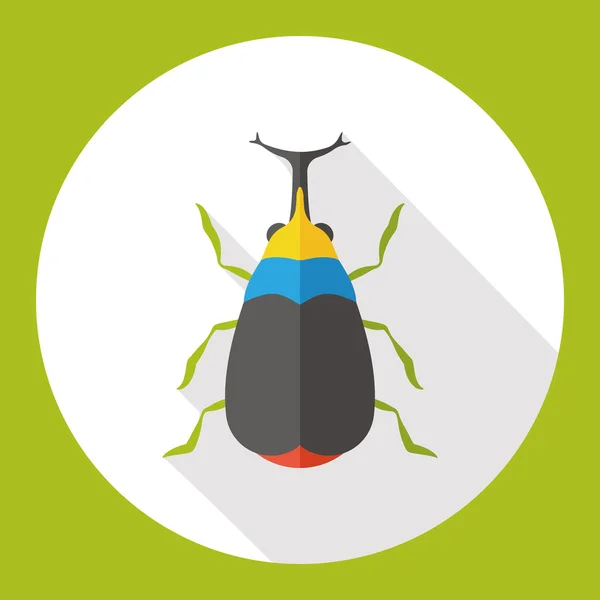 Insect bug platte pictogram pictogram element — Stockvector