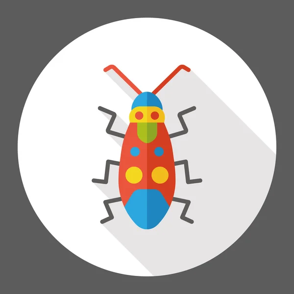 Insect bug platte pictogram pictogram element — Stockvector