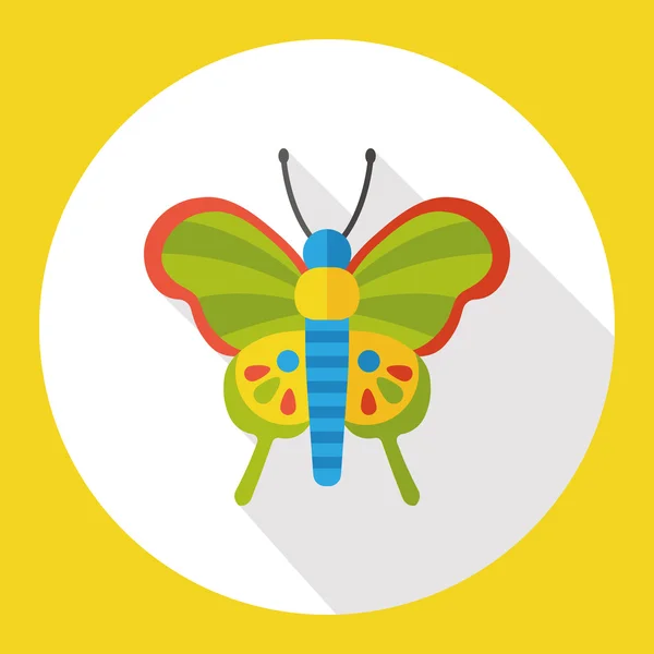Insecto mariposa icono plano icono elemento — Vector de stock