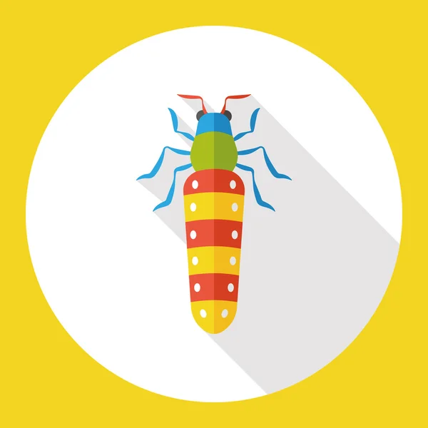 Insect bug platte pictogram pictogram element — Stockvector