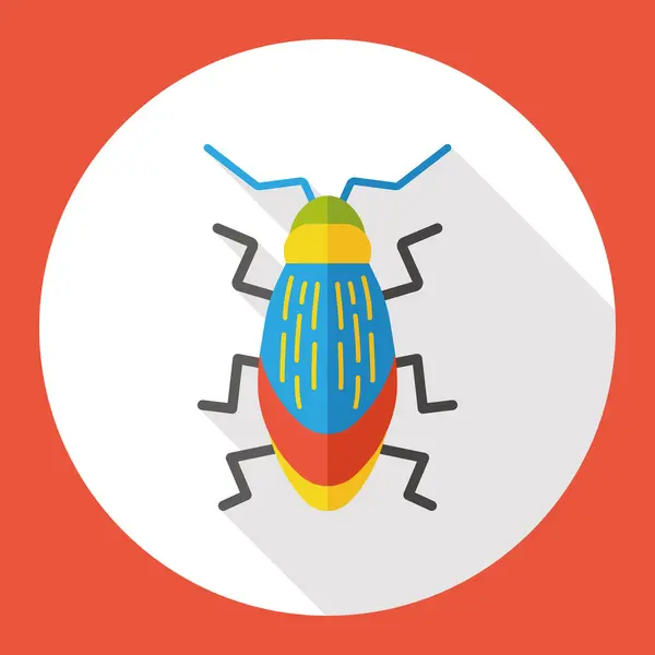 Insect bug platte pictogram pictogram element — Stockvector