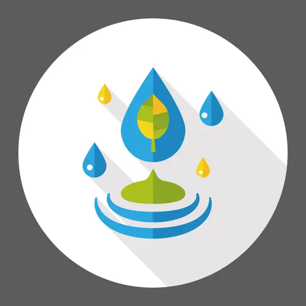 Concepto de protección del medio ambiente icono plano; Conservar el agua, prot icono elemento — Vector de stock