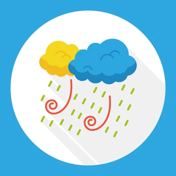 Tiempo lloviendo icono plano icono elemento — Vector de stock