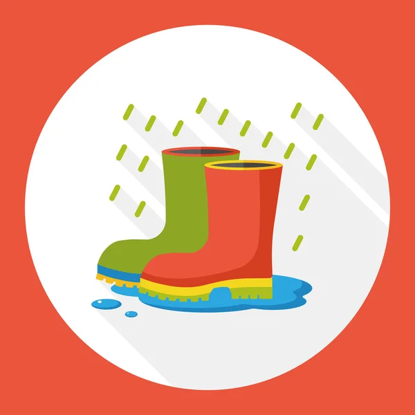 Weather raining rainboot flat icon icon element — Stock Vector