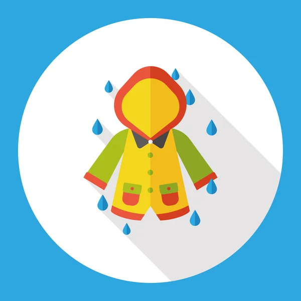 Weather raining raincoat flat icon icon element — Stock Vector