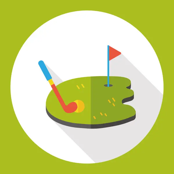 Golf spel platte pictogram pictogram element — Stockvector