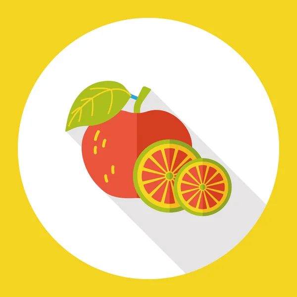 Frutas laranja ícone liso elemento — Vetor de Stock