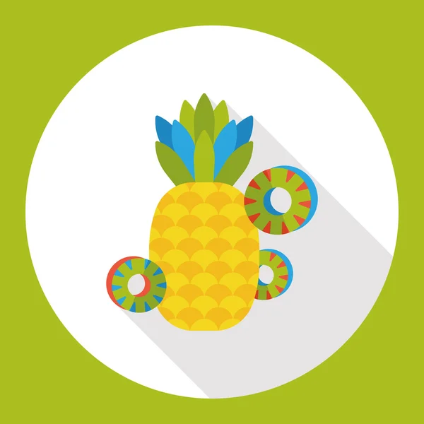 Pineapple fruits flat icon icon element — Stock Vector