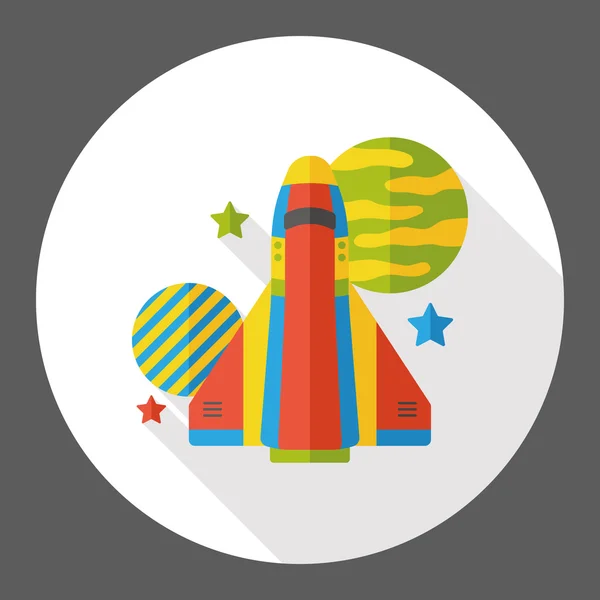 Spaceship rocket flat icon icon element — Stock Vector