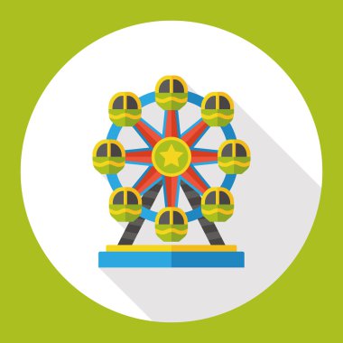 Dönme dolap düz simgesi simgesi öğesi