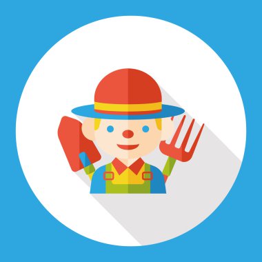 Çiftçi adam düz simgesi simgesi öğesi