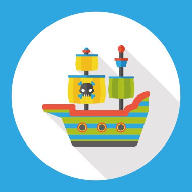 Korsan gemi düz simgesi simgesi öğesi