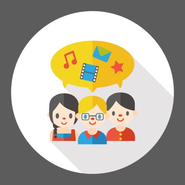 insanlar düz simgesi simgesi öğesi bağlayın