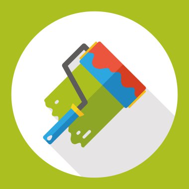 Boya Fırçası aracı düz simgesi simgesi öğesi