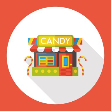 şeker dükkanı mağaza düz simgesi simgesi öğesi