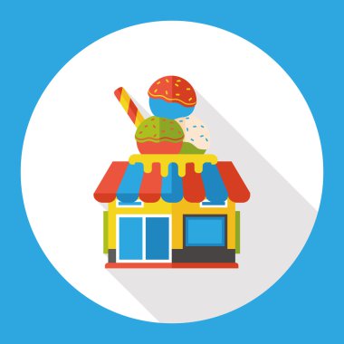 dondurma Dükkanı mağaza düz simgesi simgesi öğesi