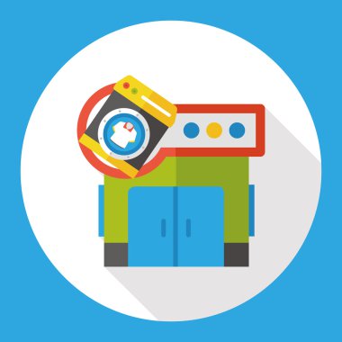 Çamaşırhane mağaza düz simgesi simgesi öğesi