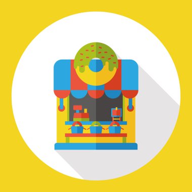 Shop Mağaza çörek düz simgesi simgesi öğesi