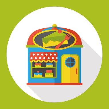 Shop Mağaza kek düz simgesi simgesi öğesi