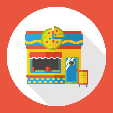 Shop Mağaza pizza düz simgesi simgesi öğesi