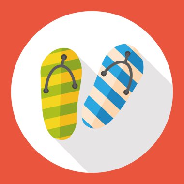 Terlik sandalet düz simgesi simgesi öğesi