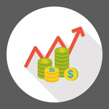 hisse senedi para düz simgesi simgesi öğesi