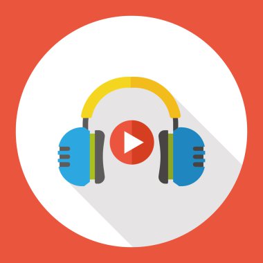 kulaklık medya düz simgesi simgesi elemanı