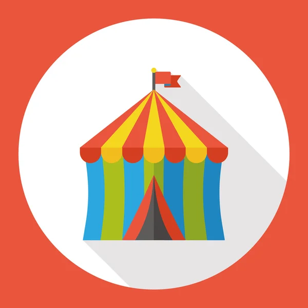 Cirkuszi sátor lapos ikon ikon elem — Stock Vector
