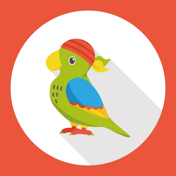 Piraat Parrot platte pictogram pictogram element — Stockvector