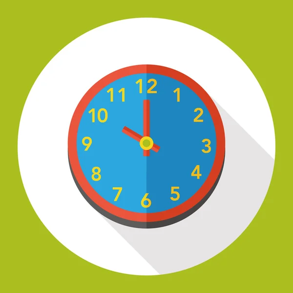 Tempo de relógio elemento ícone plano —  Vetores de Stock