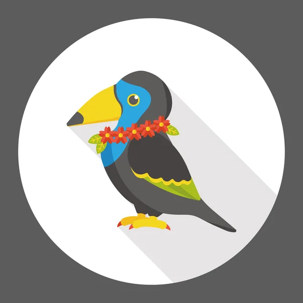 Πειρατής παπαγάλος επίπεδη εικονίδιο εικονίδιο στοιχείο — Διανυσματικό Αρχείο