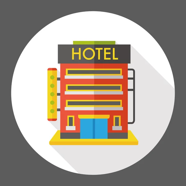 Bâtiment de l'hôtel icône icône élément plat — Image vectorielle