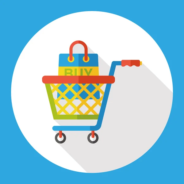 Shopping cart platte pictogram pictogram element — Stockvector