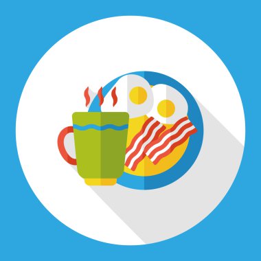 Kahvaltı ve içecek düz simgesi simgesi öğesi