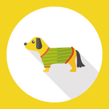 evde beslenen hayvan köpek düz simgesi simgesi öğesi