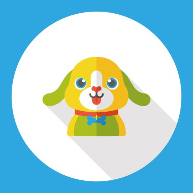 evde beslenen hayvan köpek düz simgesi simgesi öğesi