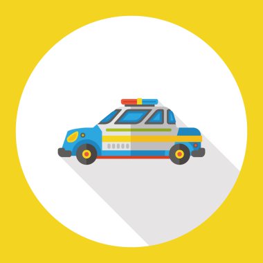 Ulaşım düz polis araba simgesi simgesi öğesi