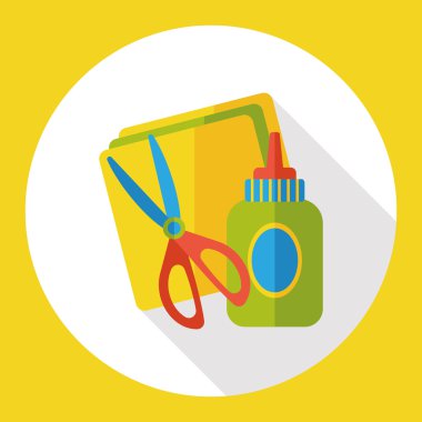 tutkal, kağıt, makas düz simgesi simgesi öğesi