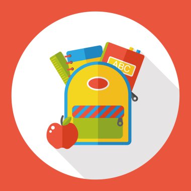 okul çantası düz simgesi simgesi öğesi