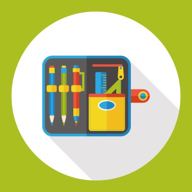 Kalem çanta düz simgesi simgesi öğesi