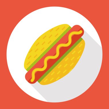 Sosisli sandviç sosis düz simgesi simgesi öğesi