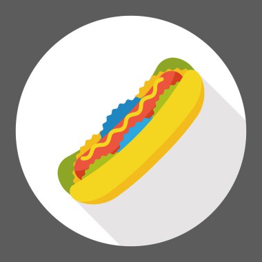 Sosisli sandviç sosis düz simgesi simgesi öğesi