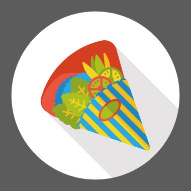 Creperie düz simgesi simgesi öğesi