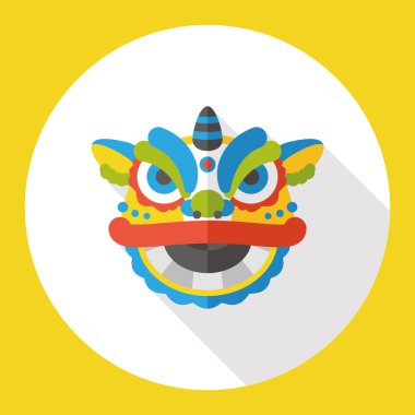 Dragon ve kafa düz simgesi simgesi öğesi dans aslan