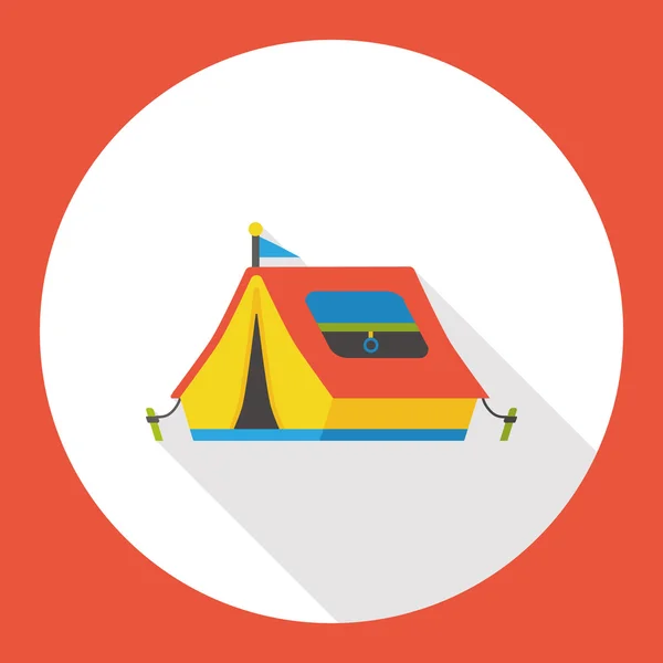 Kamp çadırı düz simgesi simgesi öğesi — Stok Vektör