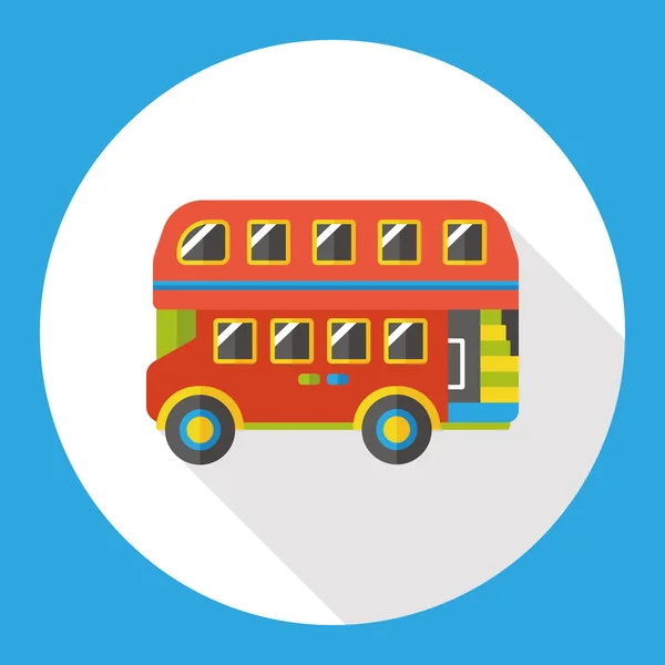 Bus de transporte icono plano elemento icono — Vector de stock